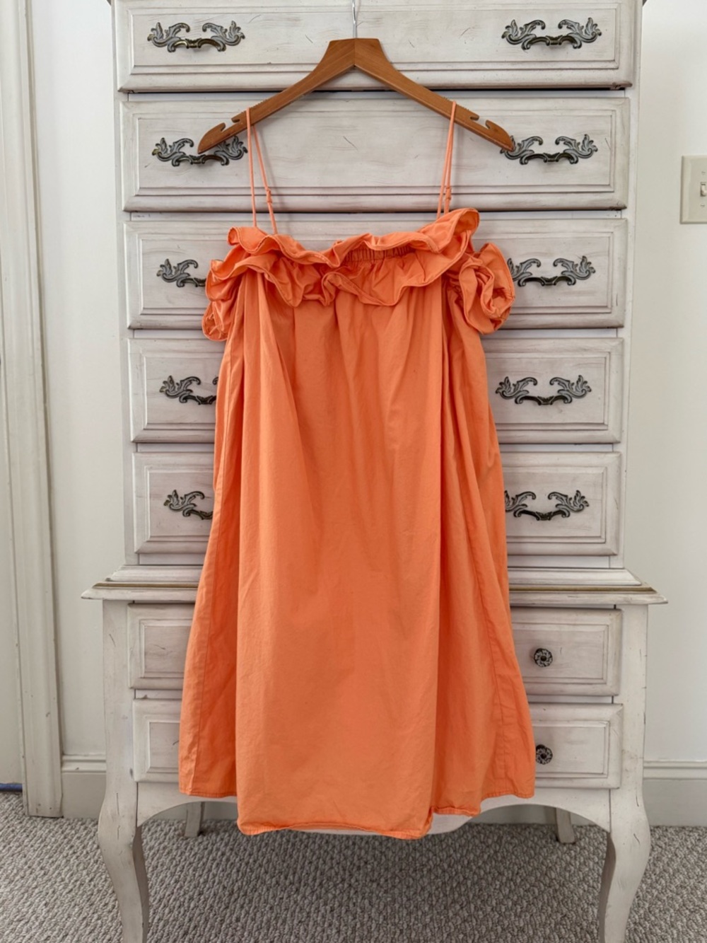 H&M Orange Ruffle Off-Shoulder Sundress